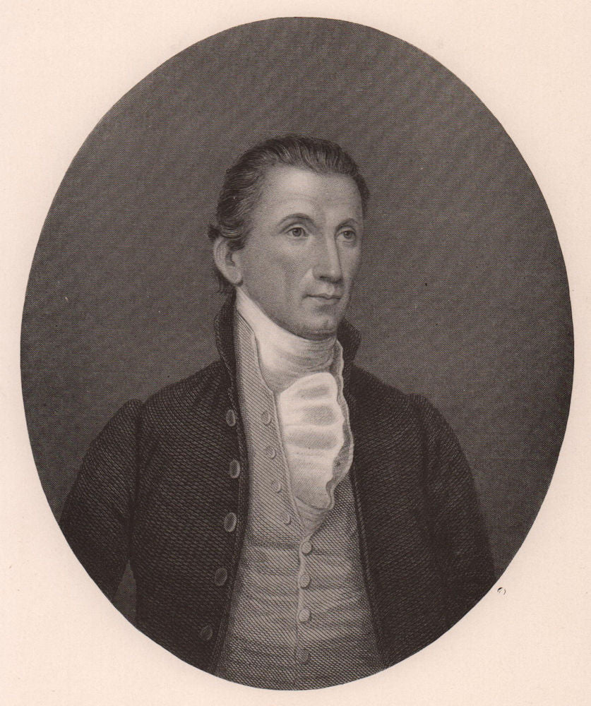 James Monroe: 5th President of The United States. US 1903 old antique print